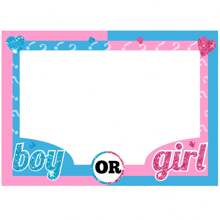 1pc Gender Reveal Birthday Party Handheld Photo Paper Frame, Pink Photobooth Prop, Party Supplies Birthday Shower Party Decoration,Christmas
