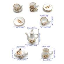 4 PIEZAS/11 PIEZAS Juego de té de cer?mica en miniatura 1:12 para casa de muñecas, juego de vino, vajilla, modelo de juguete - multicolor - Ver 4