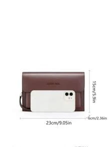 个性化新款男士米兰印花胸包/腰包，方便携带，可用作单肩手机包、休闲通勤斜挎包/腰包/旅行包，情人节礼物，情人节 - 棕色 - 查看 3