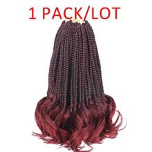 16 Strands/ Pack French Curl Crochet Braids 24 Inch 3 Packs Goddess Box Braids Crochet Hair For Women Pre Looped Crochet Box Braids With Curly Ends Synthetic French Curly Braiding Hair Extensions (3 Packs,1B/BUG) - Red Ombre - View 9