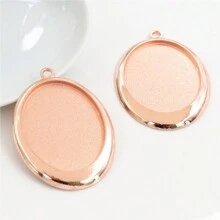 2pcs 30x40mm Oval Pendant Cabochon Blank Base Setting Alloy Metal DIY Jewelry Making Accessories - 30x40mm - View 9