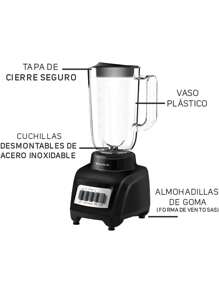 Licuadora  Marca Taurus Modelo Haley  Vaso De Plastico Base Negra Y 4 Velocidades 1l - Negro - Ver 6