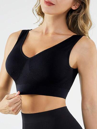 Solid Wireless Backless Sport BH ,Breathable Com table,Seamless Bras view 5
