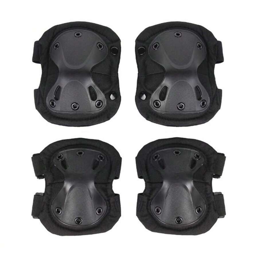 4 piezas/set rodilleras y coderas tácticas para caza y patinaje (2 piezas de coderas + 2 piezas de rodilleras) - Multicolor - Ver 1