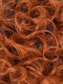 橙色假发卷曲短假发罗伯特夫人假发姜色万圣节服装女士假发 - 臟橘色 - 查看 7