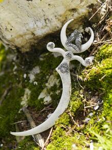 XJYHDY 1pc Vintage Goddess Dagger Hair Clip,  Hair Stick, Moon Hair Pin, Jewelry Gift - Silver - View 7