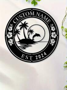 One Iron Art Customized Beach Juice Wall Art For Personalized Home Decoration. A Dolphin For Bedroom Decoration Sign Suitable For Porch, Terrace And Gifts. Birthday Graduation