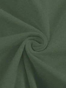 Áo nỉ chui đầu cổ tròn thả vai giản dị thời trang rộng rãi tùy chỉnh (Có thể tùy chỉnh nhiều ảnh gia đình/bạn bè, quà tặng tuyệt vời) - xanh quân đội - Xem 5