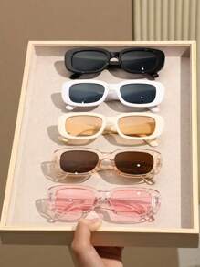 10pcs Fashionable Black Square Frame Y2K Personalized Summer Beach Fashion Glasses Street Shades Accessories Beach Accessories Glasses Shades Looks Street Style And Suit For Sweater Jacket Sweatshirt Hoodie Leather Pants And Cargo Pants Valentines For Summer Beach Vacation,Outdoor,Travel - Multicolor - View 6