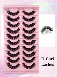 Rikuaild 10 Pairs D Curl Lashes Fluffy Thick Volume Wispy Enlarged Eye Lashes Three-Dimensional Effect Fake Eyelashes - Criss Cross lashes - View 2