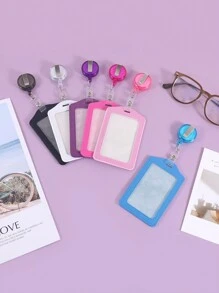 1入組辦公用品與學習用品卡片夾，垂直版，簡潔便攜公車卡、學生證、餐卡、工作證，PU皮革卡片夾，簡單便攜（內含拉鍊） - 彩色 - 查看 8