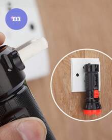 MULTI MEX STORE 2 piezas, kit de 2 piezas  Linterna recargable con luz LED, adecuada para acampar al aire libre y emergencias, Linterna Aluminio Luz Led Lateral, 1 Linterna Led Potent, e Portátil,Linterna Táctica Portátil Súper Brillante Recargable Al Aire Libre A Prueba De Agua, Lámpara De Emergencia Para Camping, Senderismo, Pesca Nocturna Y Montar En Bicicleta, luz fuerte de ABS para exteriores y camping. A-27 - Negro - Ver 5