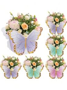 6pcs 3D Butterfly Paper Gift Boxes, Flower Decorated Packaging Box For Birthday, Wedding Or Party - Multicolor - View 7