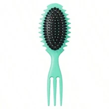 Curling Brush, Define Styling Brush, Curl Defining Brush For Natural 4c Hair, Curly Hair Bristle Brush Styling Comb, Shaping Curls For Women And Men Less Pulling - Green - View 3