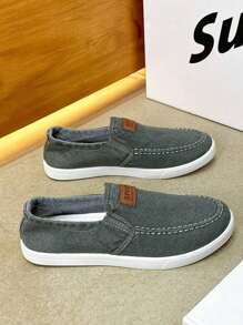 Frühlingsneue Slip-On Leinenschuhe, lässig und sportlich, atmungsaktiv, bequeme flache Herren-Loafers mit Schlupfschuhen oder Stoffschuhen für Jungen