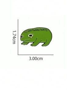 1入組肚子痛哭泣的青蛙搪瓷別針，創意卡通動物胸針，背包及袖章配件，送給朋友的禮物 - 綠色 - 查看 7