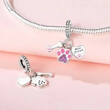 彩色滴膠蝴蝶吊墜吊墜 925 純銀珠子吊墜原創手鍊項鍊 Diy 珠寶禮物