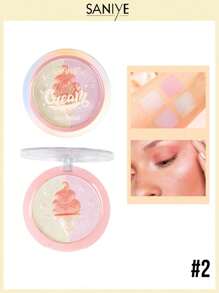 iluminador e0183 Brillo Duradero, Iluminador Luminoso ,4 Colores Y Polvo Brillante Mezclado Para Enriquecer La Piel De La Cara Y El Cuerpo. - 02 - Ver 3