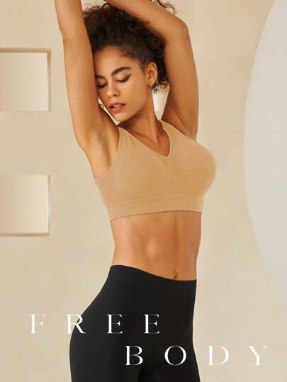 Solid Wireless Backless Sport BH ,Breathable Com table,Seamless Bras view 4