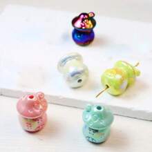 10Pcs Luminous Small Mushroom UV Plating Straight Hole Acrylic Beads For Jewelry Making Scratch-Resistant Wear Applicable DIY Cell Phone Bag Chain Car Hanging Decorative Accessories - Mixing Colors - View 5