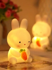1 pieza Luz de noche con forma de lindo conejo que funciona con batería, luz de noche con forma de conejito linda con batería, luz de noche decorativa para habitación de niños, luz de noche con decoración de escritorio con forma de conejo, decoración del hogar, luz de noche para decorar la habitación, regalo para amigos, compañeros de clase, familia - Amarillo - Ver 4