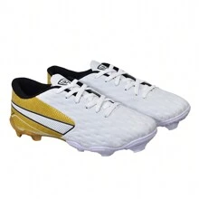 Uzze Sport Chuteira Campo Impactor Adulto Juvenil Gramado Trava Costurada Novo + Meião Mochila - Dourado - Visão 6