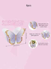 6pcs 3D Butterfly Paper Gift Boxes, Flower Decorated Packaging Box For Birthday, Wedding Or Party - Multicolor - View 3