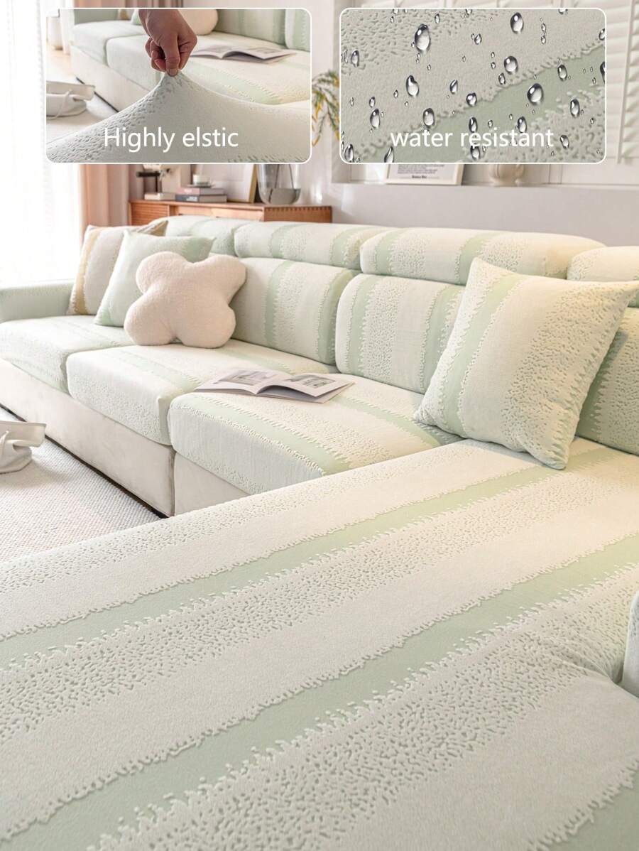 1pc Elastic Sofa Cover Suitable For All Seasons, Fully Covered, Water-Resistant Sofa Cushion Cover, Machine Washable, Non-Fading, Non-Shedding, Suitable For Bedroom, Office, Living Room L-Shaped Sofa And 1/2/3/4 Seater, Home Decoration, Pet-Friendly Protection Cover