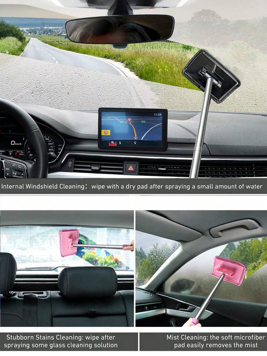 Windshield Cleaning Tool(2 Cloths) Microfiber Cloth Car Window