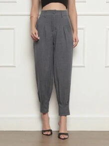 Women Pants - 灰色 - 查看 1