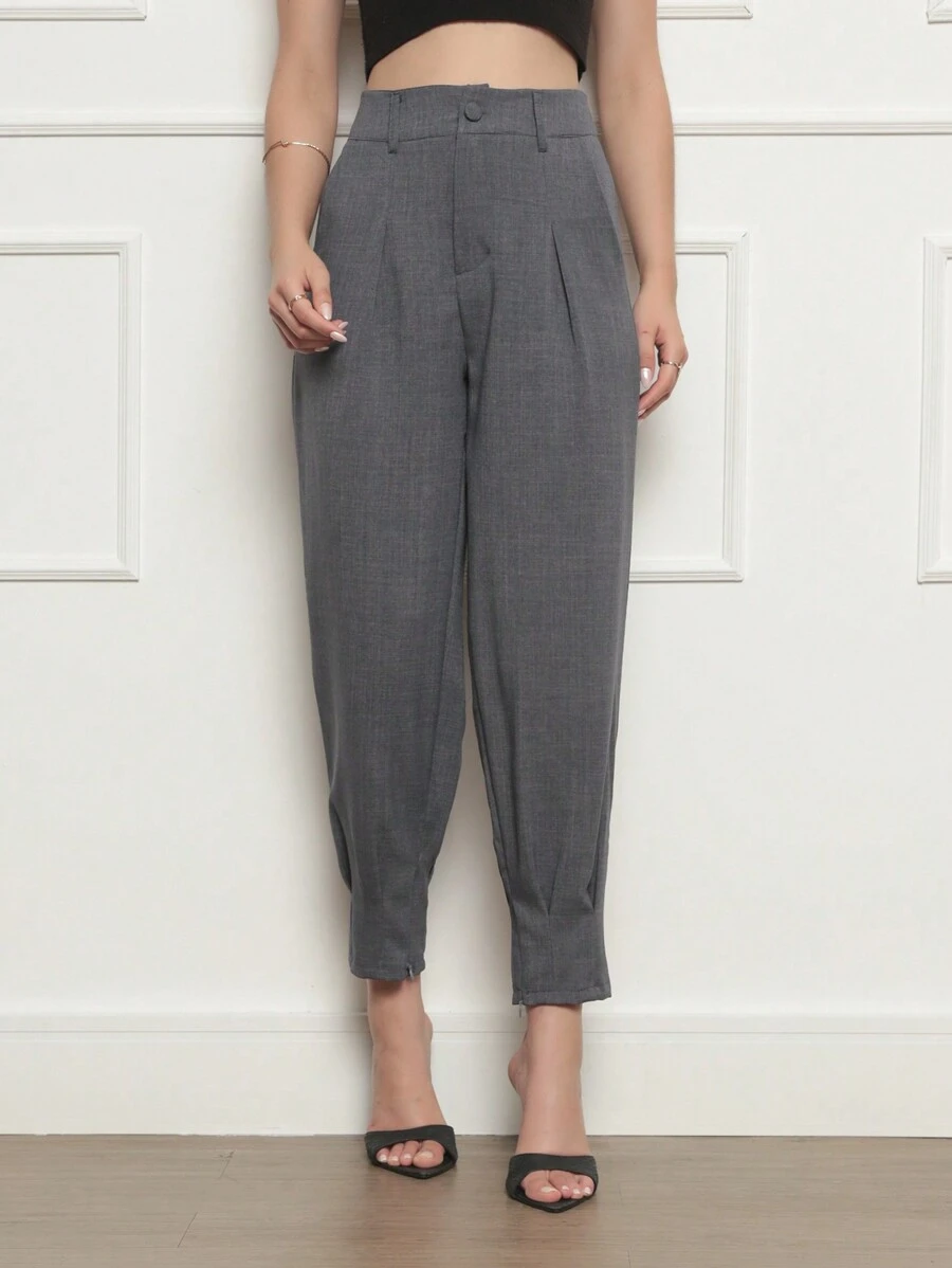 Women Pants - 灰色 - 查看 1