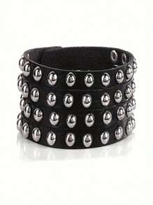 1pc Fashion Gothic Punk Retro Multi Chain Street Dance Couple Accessories Bracelet Bracelet For Halloween Cosplay New Year Christmas Party Birthday Lovers Gifts - Black - View 12