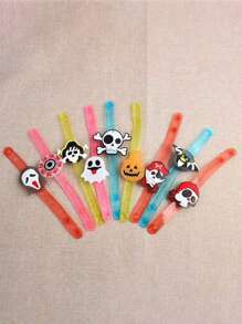12 piezas Pulsera con luz LED, regalo para fiesta pirata, obsequio de cumpleaños, fantasma de carnaval, adecuado para decoración de fiesta de Halloween, fiesta temática