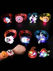 12 piezas Pulsera con luz LED, regalo para fiesta pirata, obsequio de cumpleaños, fantasma de carnaval, adecuado para decoración de fiesta de Halloween, fiesta temática