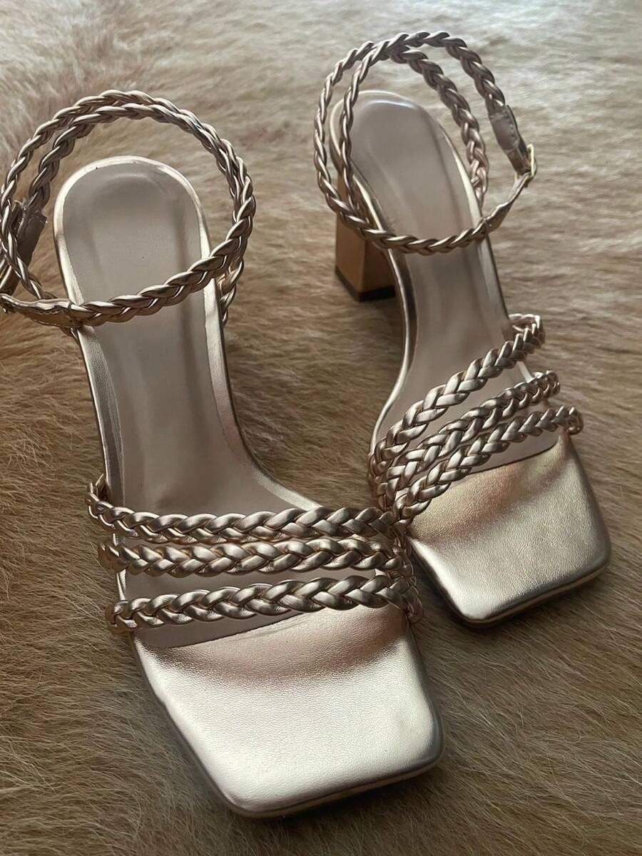Women Heeled Sandals - 乾枯玫瑰色 - 查看 1