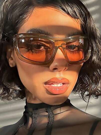 High-End Fashion Square Glasses, European And American Cross-Border Style, 2024 New Glasses, Women's Beach Accessories, Essential For Summer Beach Vacation And Outdoor Travel