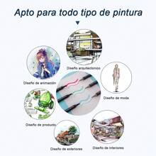 168 bolígrafos de animación de doble cabeza de color bolígrafo de dibujo de animación de doble cabeza de color bolígrafo de doble cabeza de aceite bolígrafo de número de nota - Negro - Ver 3