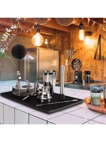 Alfombrilla para Barra(45 x 30 cm) , Alfombrilla de Goteo, Barra Antideslizantes Alfombrillas de Goma,Accesorios para Barra,para Cocina,Doméstica,Bartender,Bartops,Cafés,Restaurantes,Salón - Negro - Ver 6