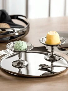 1个优雅高脚布丁杯/冰淇淋杯，复古高品质杯，质感精致，不锈钢甜点杯，提升生活品质，休闲聚会，为生活增添甜蜜，适合花园派对、咖啡馆聚会和返校季。