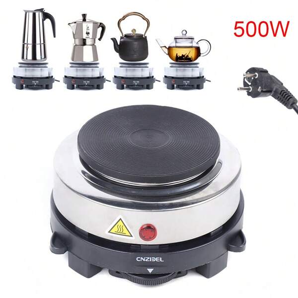Elektrische Heizplatte 500W Elektrokochplatte Multifunktions-Elektroofen Elektrisch Kochfeld Kochplatte Elektroherd Herdplatte 10cm