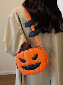 万圣节搞怪南瓜包新款时尚撞色创意拼接单肩女包卡通斜挎包百搭独特设计时尚外星人包可爱个性创意女包，万圣节包包，非常适合化装派对、万圣节时尚和哥特式时尚 - 彩色 - 查看 3