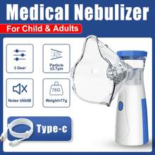 1pc Portable Ultrasonic Nebulizer, Medical Grade Silent Nebulizer Inhaler Humidifier - Blue - View 1