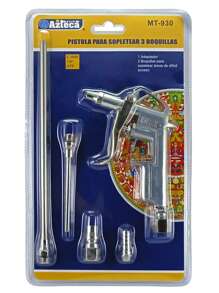 Pistola para sopletear con 3 boquillas y 1 adaptador, 6.3 mm, 1/4" NTP - Gris Claro - Ver 5