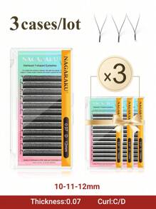 3 件装 NAGARAKU 优质貂皮假睫毛延长 10 毫米 11 毫米 12 毫米 柔性织物宽长 YY 黑色用于嫁接假睫毛和单根睫毛 睫毛簇、睫毛簇、单根睫毛、睫毛、假睫毛 - 黑色 - 查看 1
