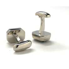 Crystal Cut Cufflinks Stormy Green Crey Colored Gem W Silver Accents Cuff Links - 彩色 - 查看 3