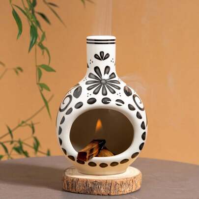 MOUGIGI Handmade Ceramic Palo Santo Holder Burner - Mini Chimenea Incense Dish For Palo Santo And Sticks - Sage Holder For Meditation Decorr