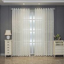 2 Panels White Transparent Curtains, Top Grommet Suspension, Soft Relief Jacquard, Transparent And Breathable, Suitable For Living Room, Bedroom, Balcony, Office, Home Decoration - 白色 - 查看 3