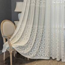 2 Panels White Transparent Curtains, Top Grommet Suspension, Soft Relief Jacquard, Transparent And Breathable, Suitable For Living Room, Bedroom, Balcony, Office, Home Decoration - 白色 - 查看 2