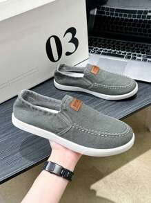 Frühlingsneue Slip-On Leinenschuhe, lässig und sportlich, atmungsaktiv, bequeme flache Herren-Loafers mit Schlupfschuhen oder Stoffschuhen für Jungen