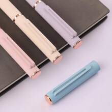 Colorful Stainless Steel Fashionable And Exquisite School Students Writing Calligraphy Birthday Gift Pen, With Ink Absorption And Interchangeable Ink Cartridges, 0.28mm Ultra-Fine Pen, Convenient For Business And Office Use - Multicolor - View 7